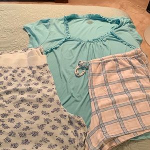 Bundle of four - variety - Light Blue/teal sleepwear 3x. Used. Good condition